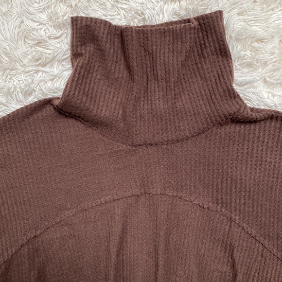 Cherish Hacci Waffle Cowl Neck Top 💗 Brown - Picture 8 of 15